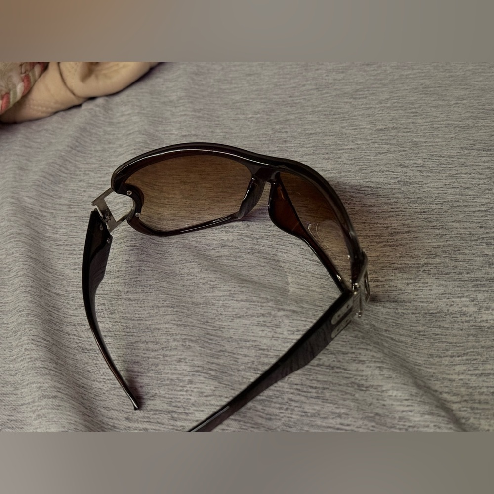 Y2K Burgundy Shield Sunnies Silver Hardware